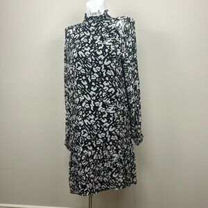 KIEFERMANN viscose black and white print shift dress medium